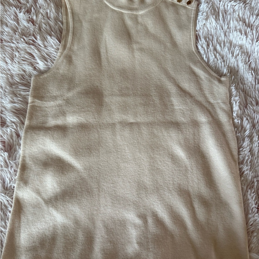 Marled Tan Cream Sleeveless Tank Top